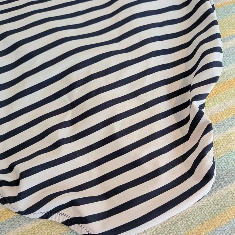 ⭐ J. Crew Bandeau One-piece striped swimsuit size 20